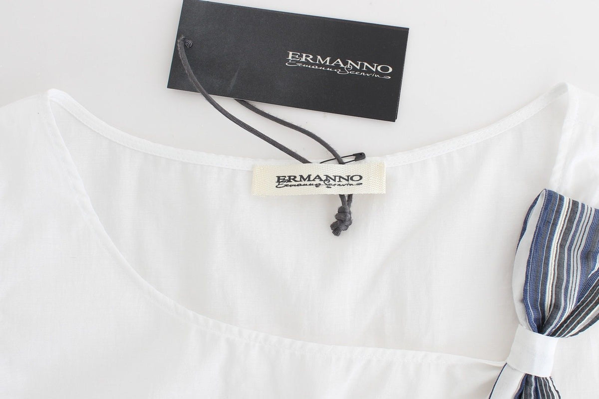 White Blue Top Blouse Tank Shirt Sleeveless - X excelência