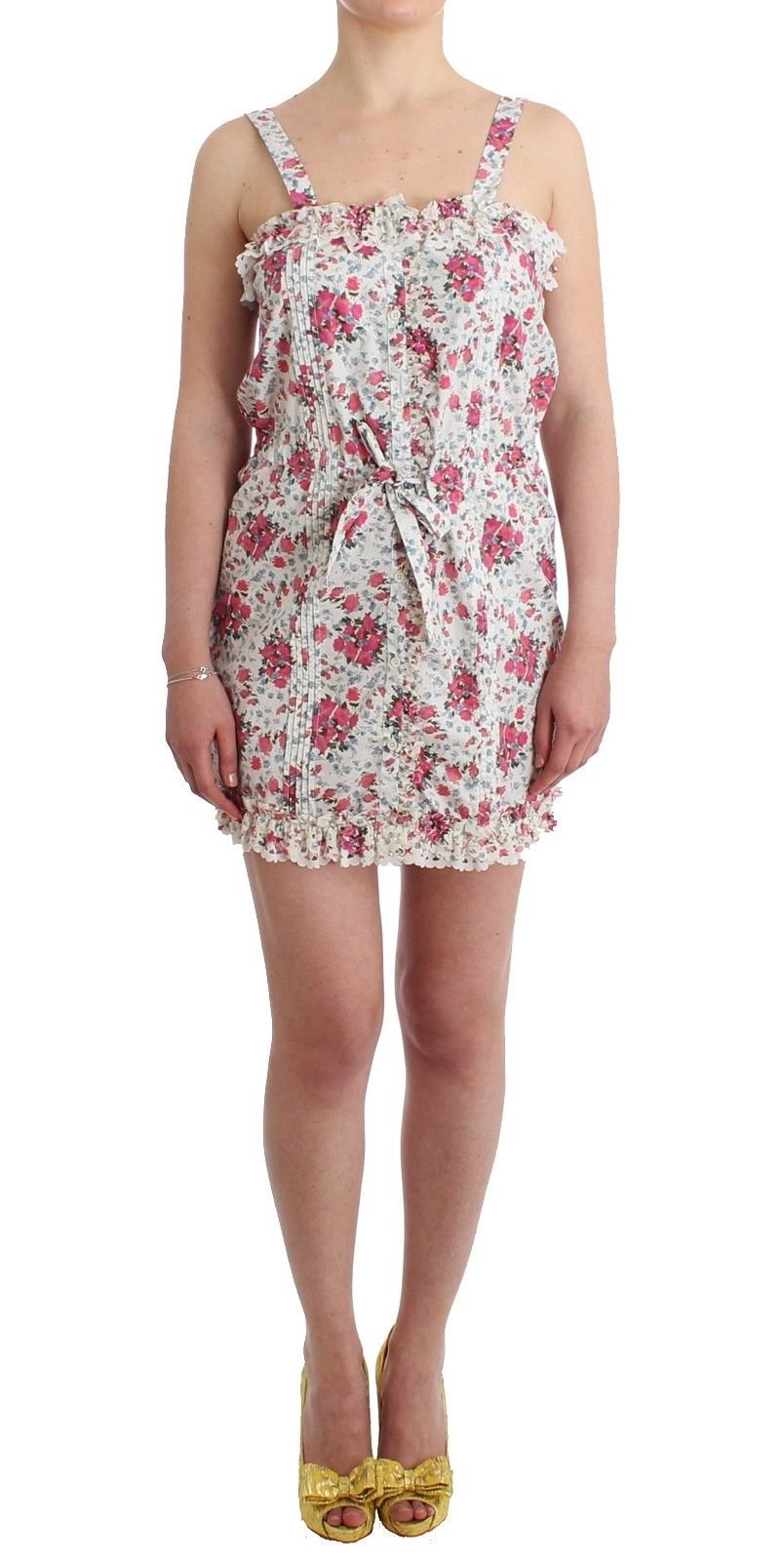 Beachwear Pink Floral Beach Mini Dress Short - X excelência