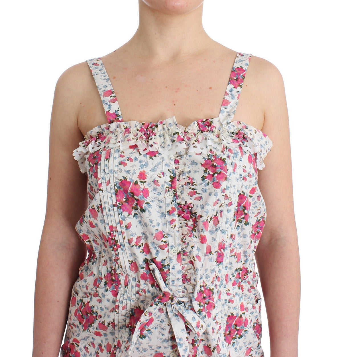 Beachwear Pink Floral Beach Mini Dress Short - X excelência