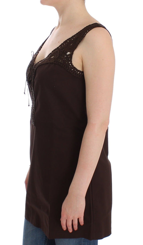 Beachwear Brown Cotton Stretch Tunic Dress - X excelência