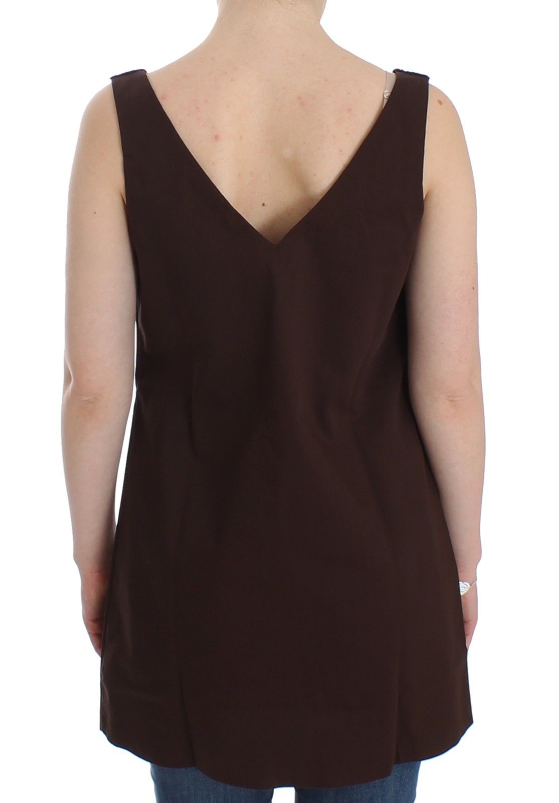 Beachwear Brown Cotton Stretch Tunic Dress - X excelência