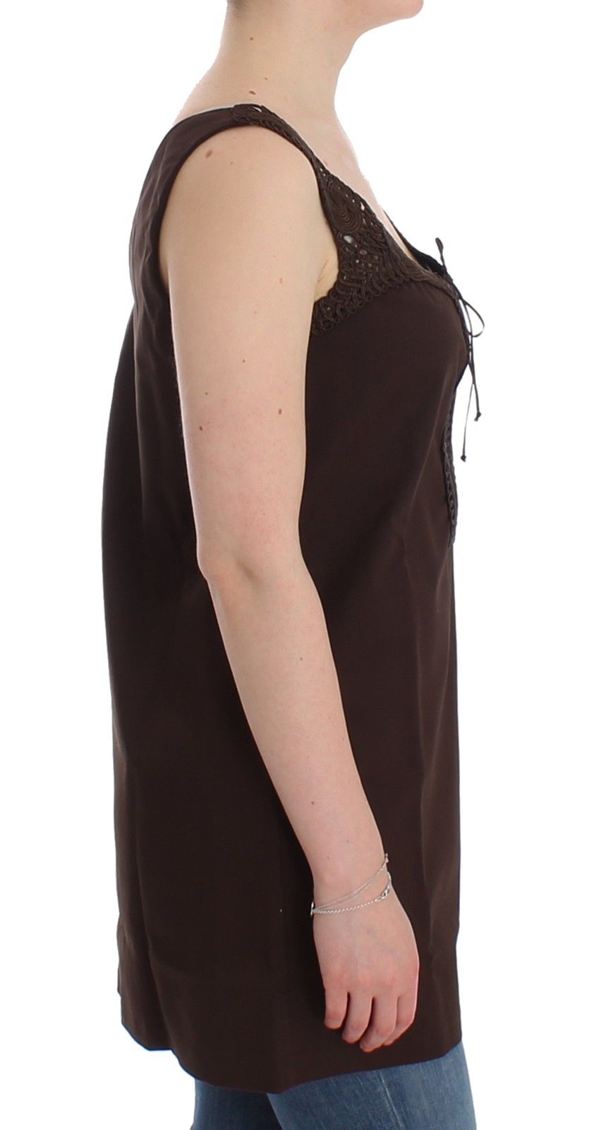 Beachwear Brown Cotton Stretch Tunic Dress - X excelência
