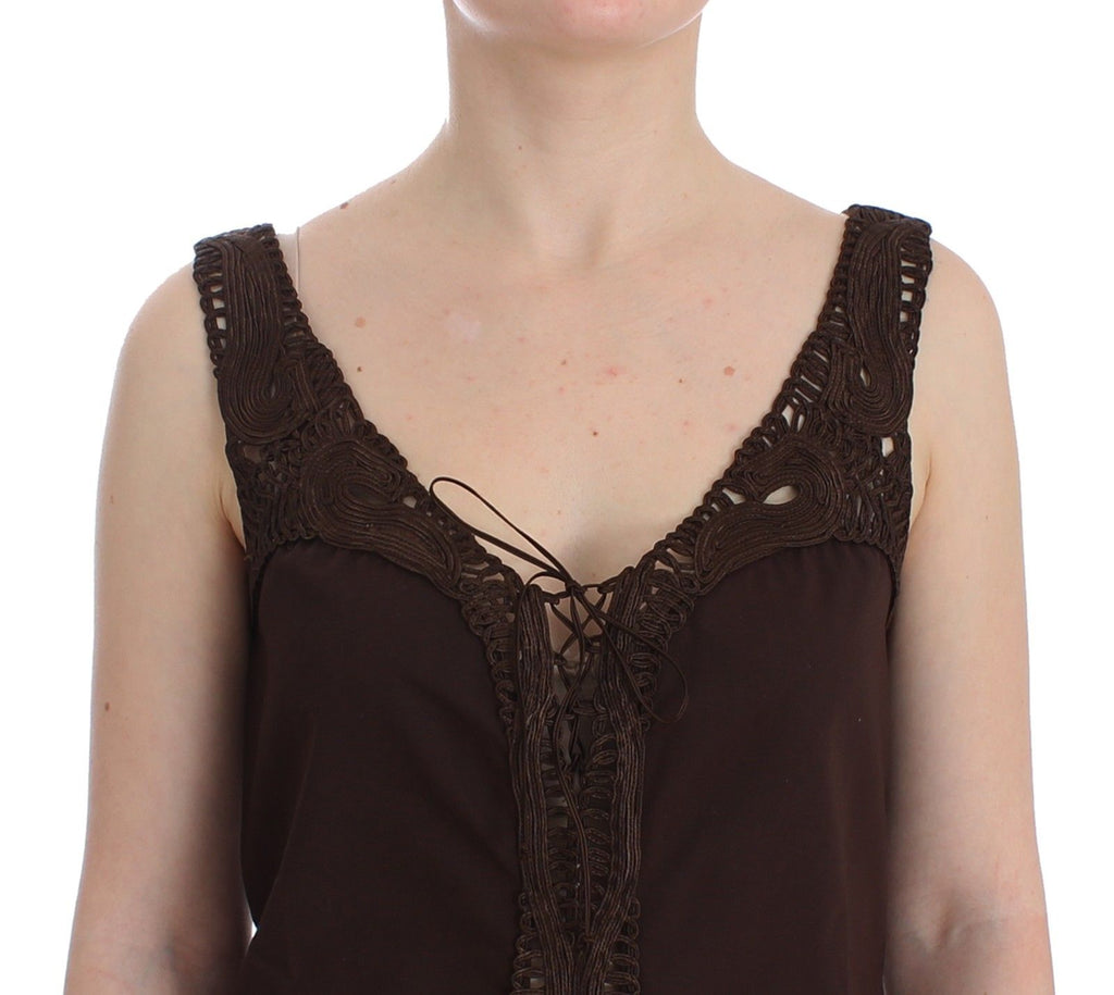 Beachwear Brown Cotton Stretch Tunic Dress - X excelência