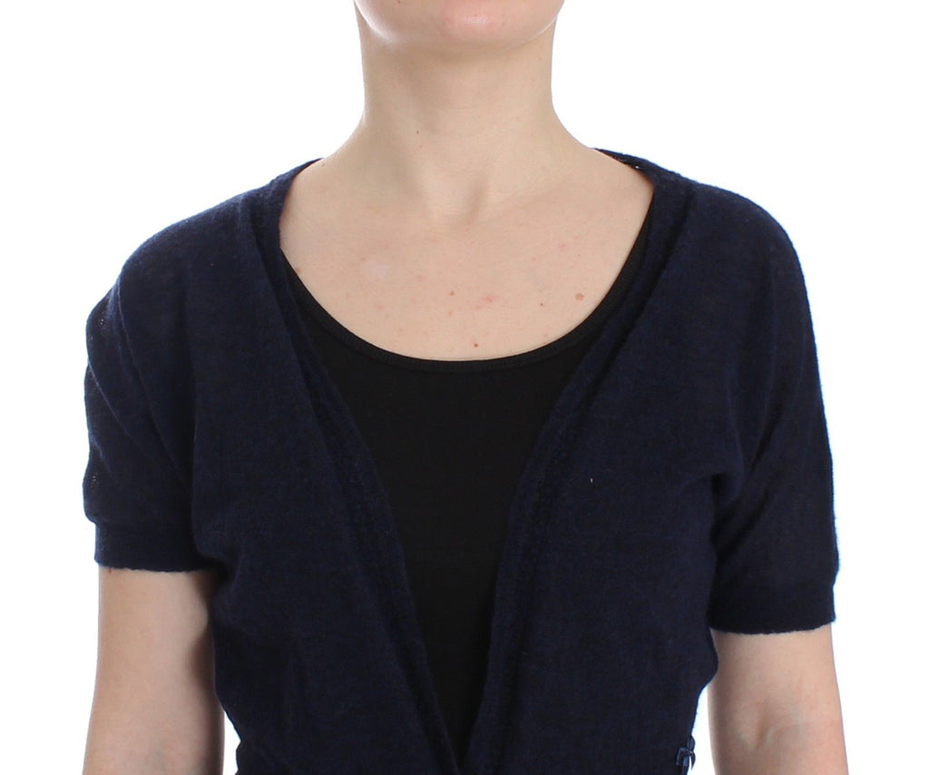 Knit Blue Wool Sweater Cardigan - X excelência