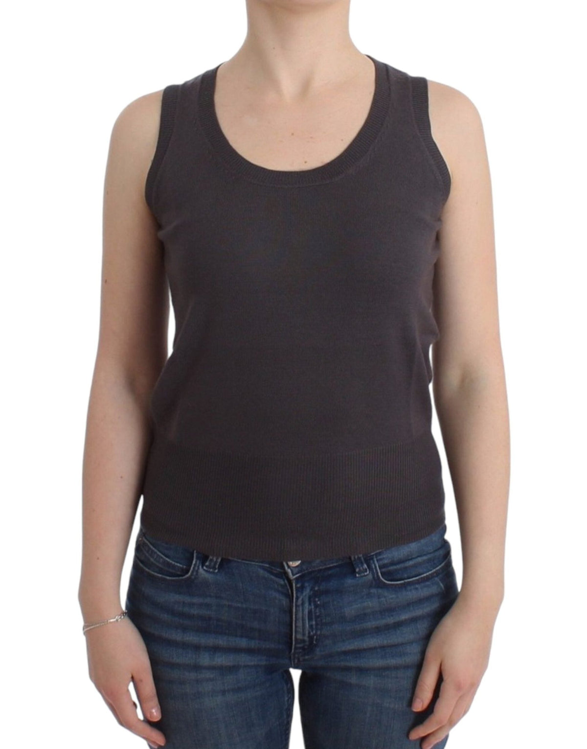 Brown knit tank top - X excelência