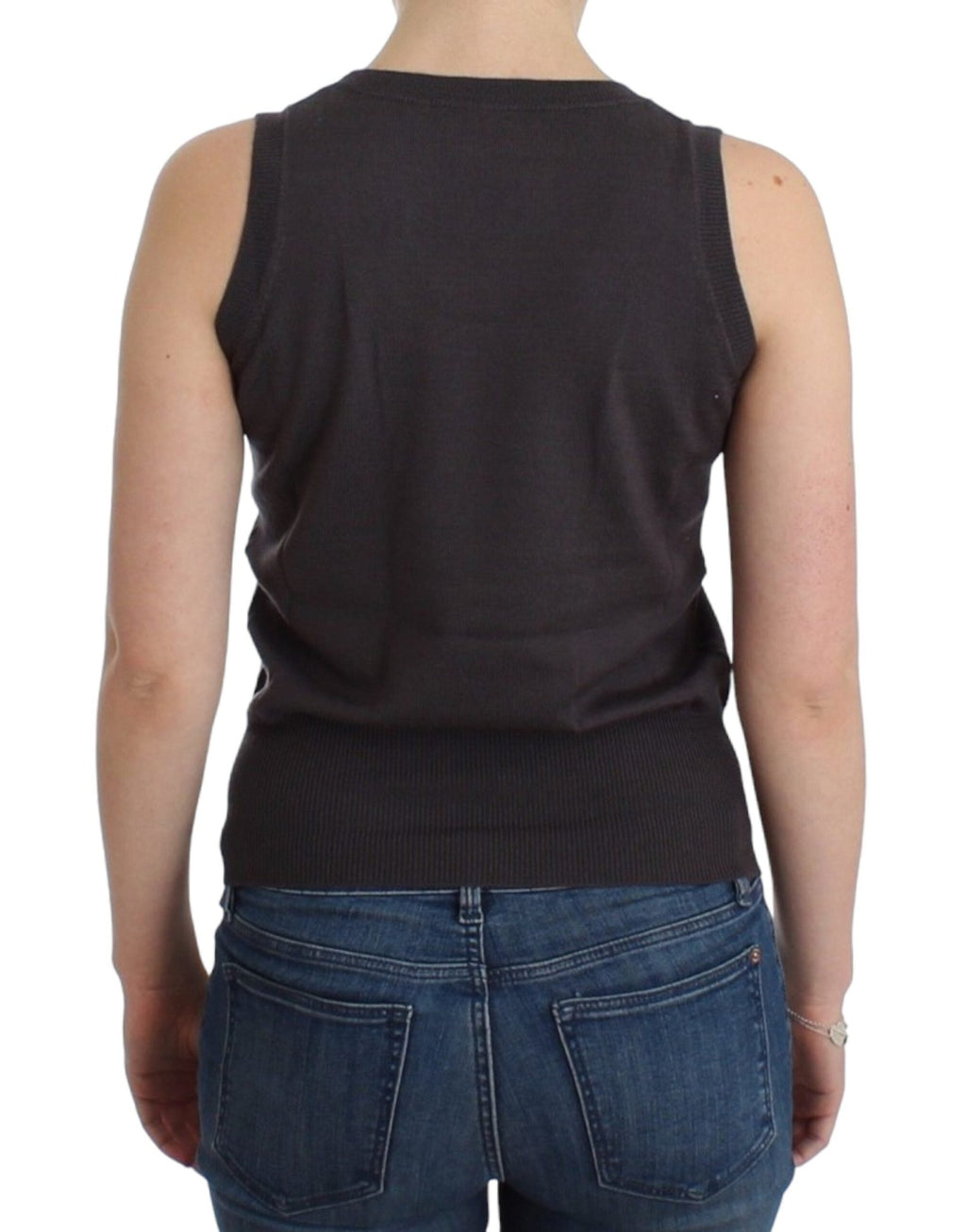 Brown knit tank top - X excelência