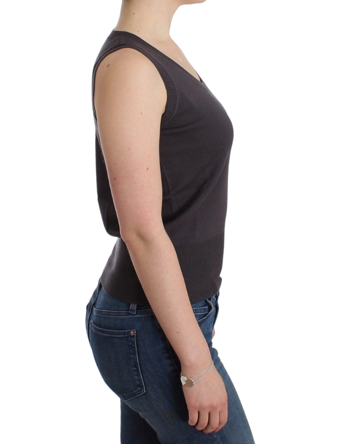 Brown knit tank top - X excelência