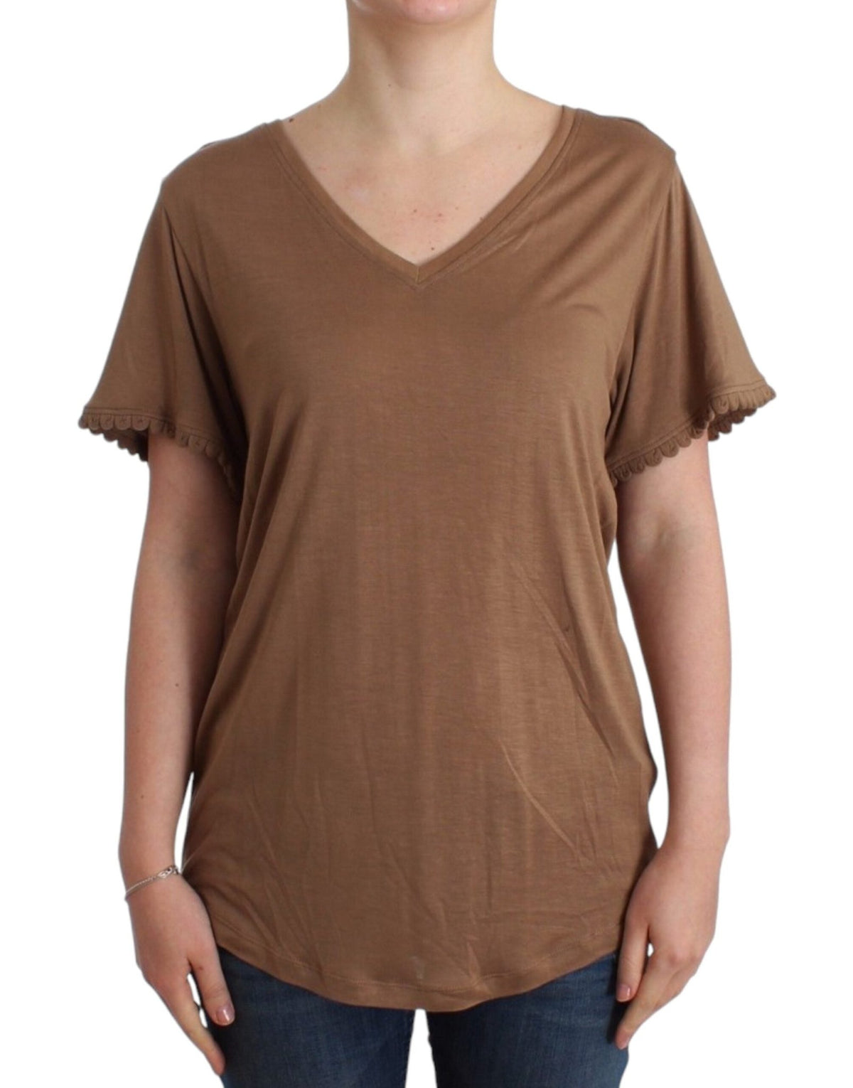 Brown shortsleeved top - X excelência