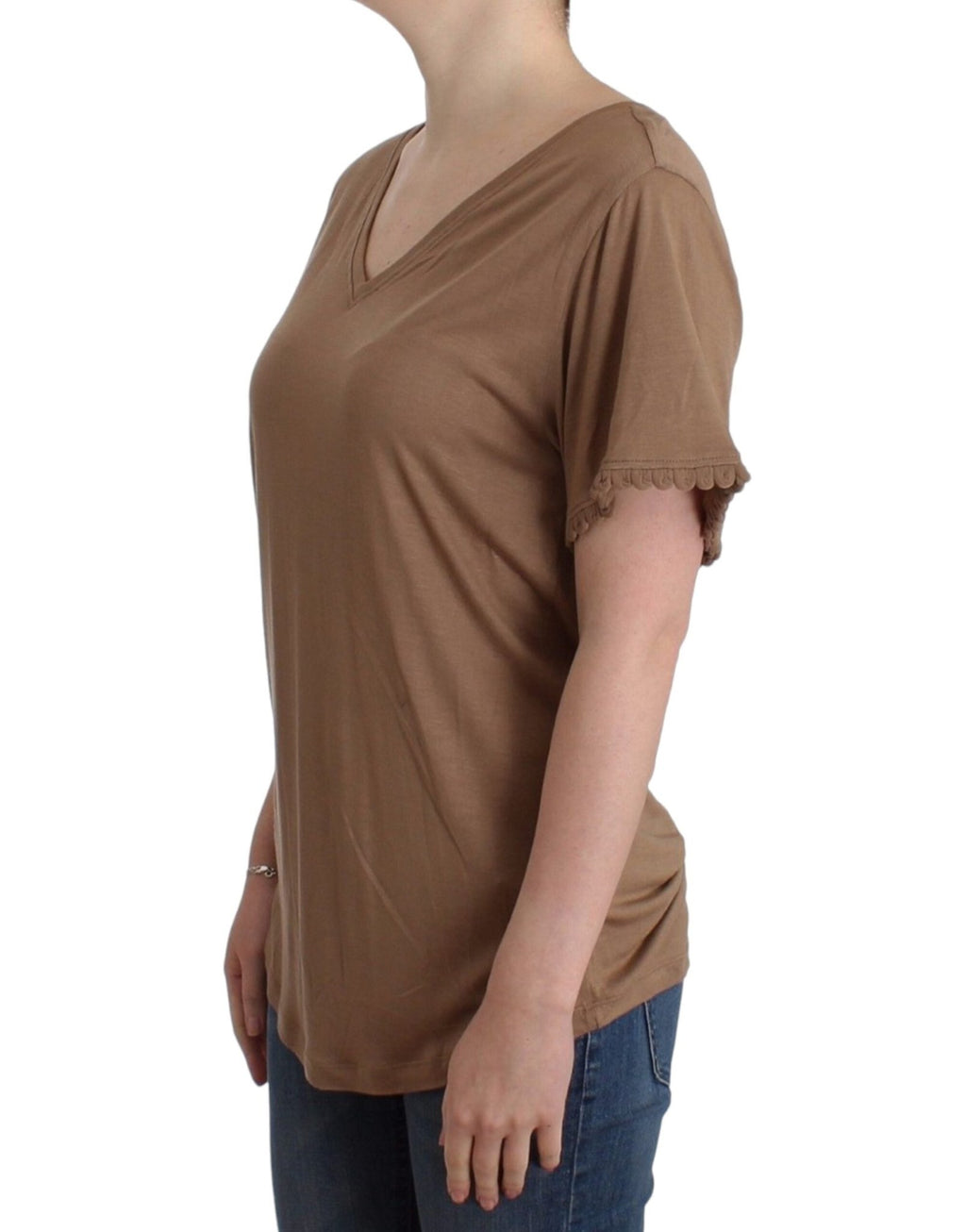 Brown shortsleeved top - X excelência
