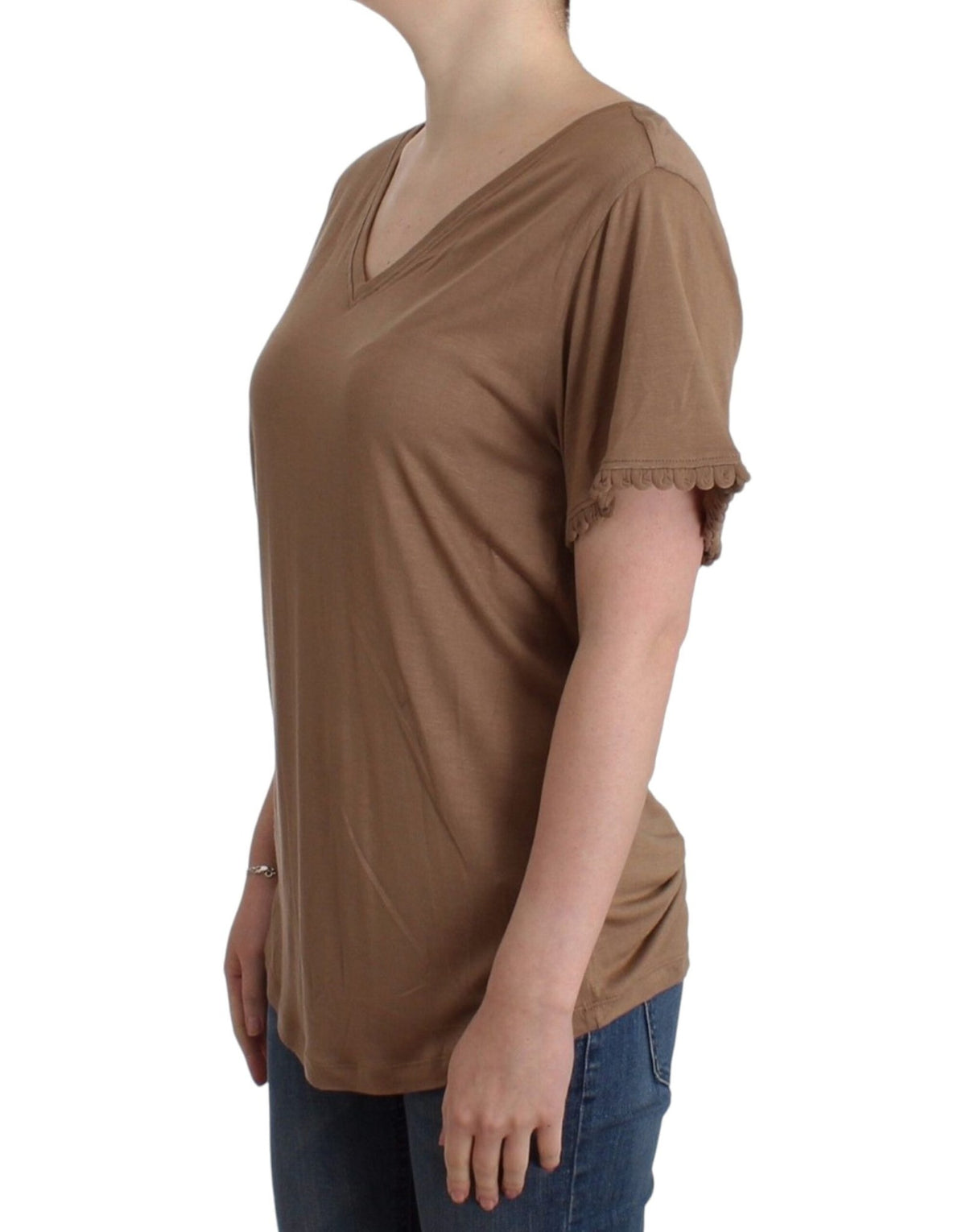 Brown shortsleeved top - X excelência