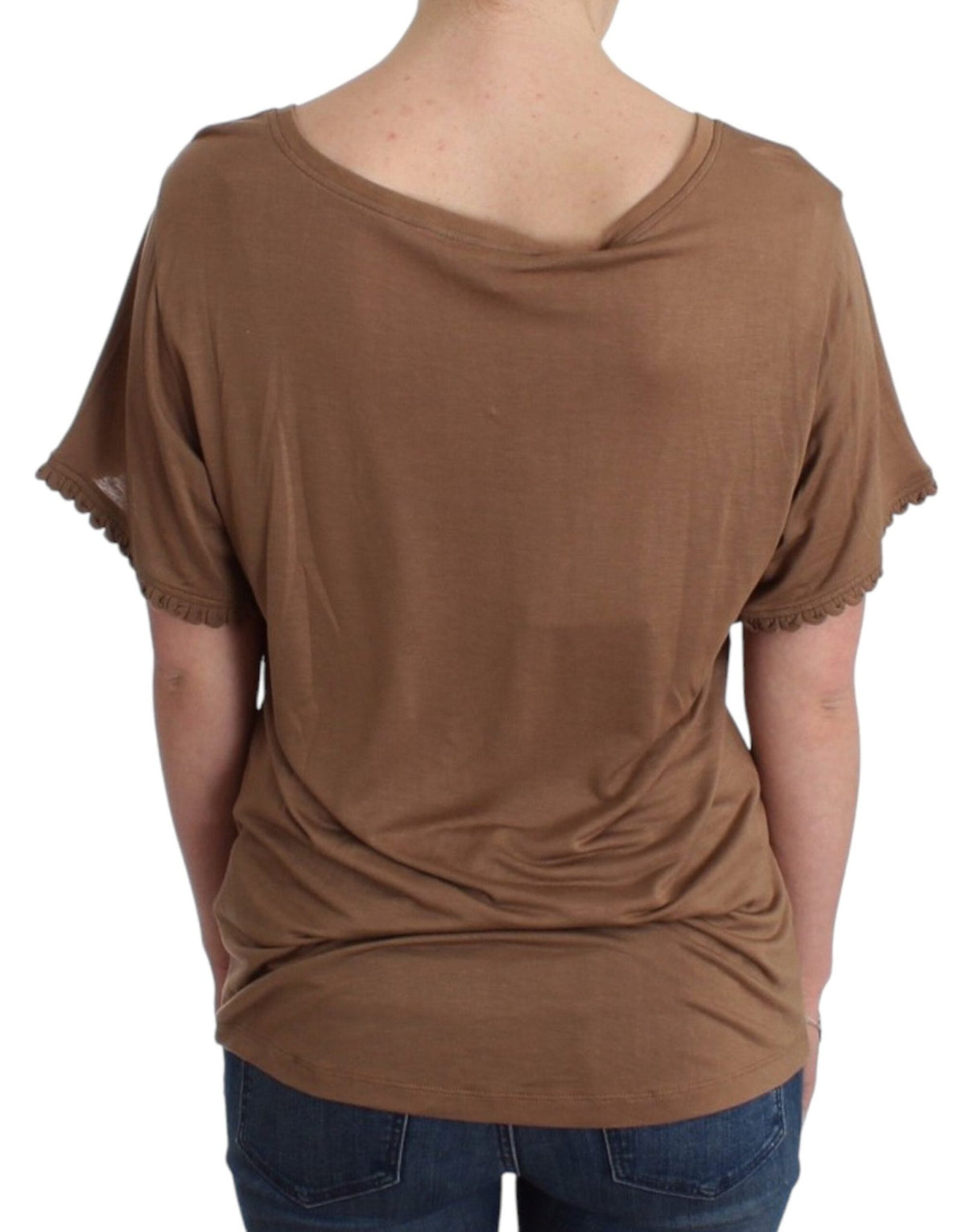 Brown shortsleeved top - X excelência