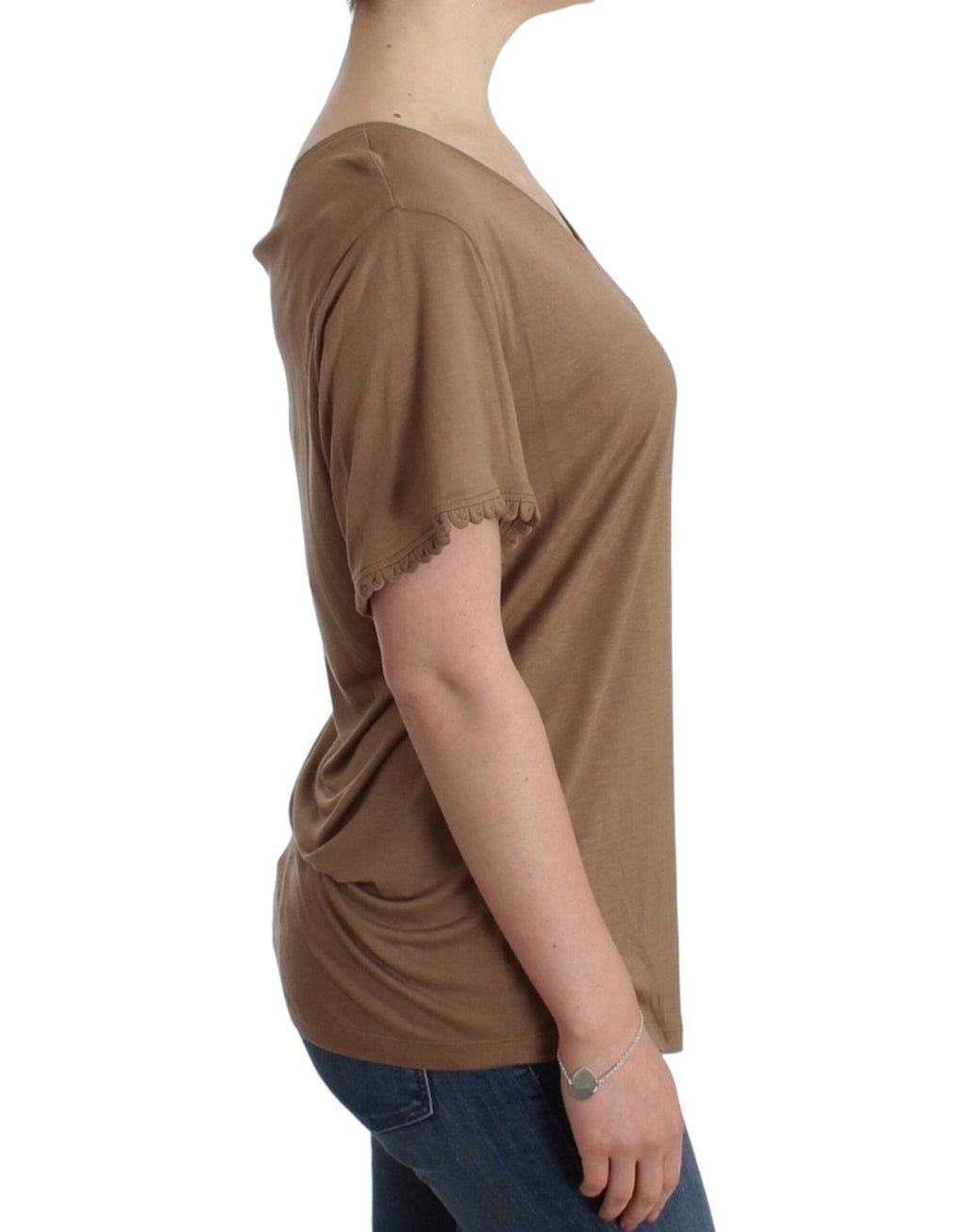 Brown shortsleeved top - X excelência