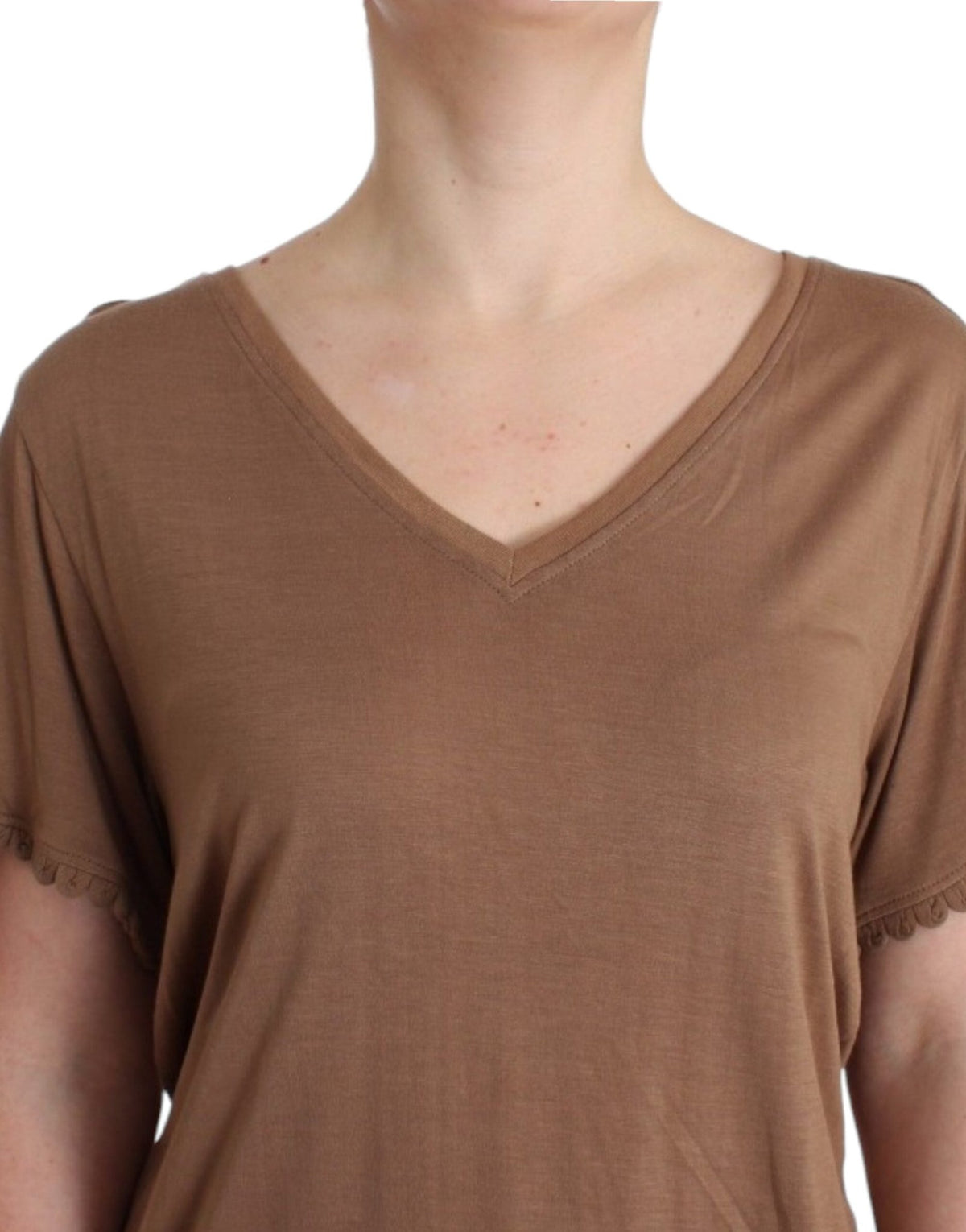 Brown shortsleeved top - X excelência