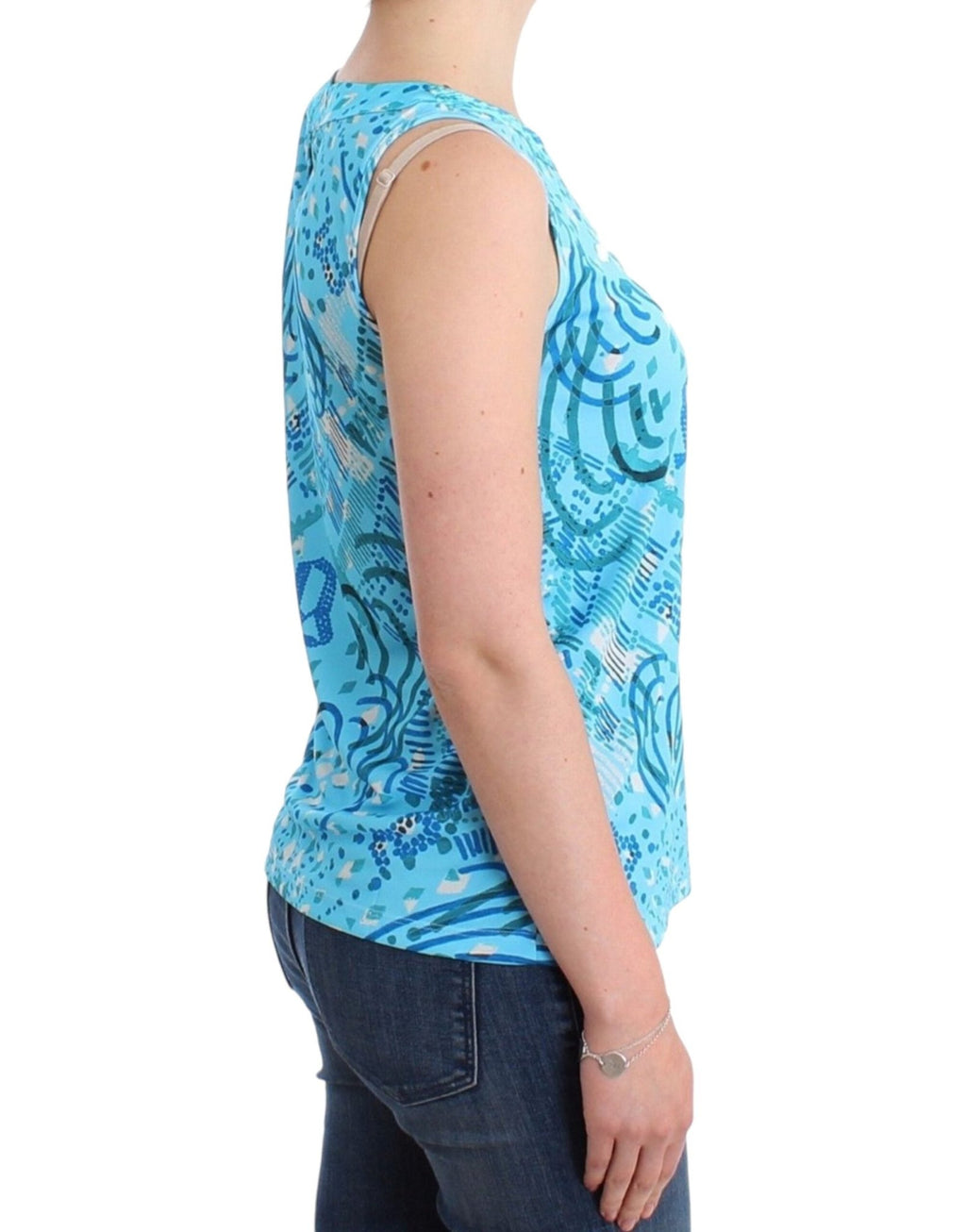 Blue printed tank top - X excelência
