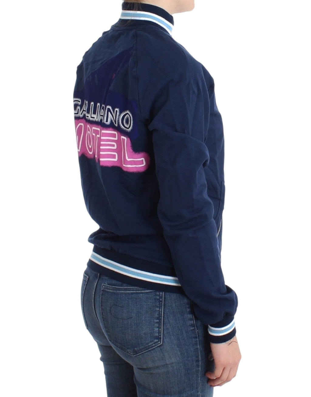 Blue zip cotton cardigan - X excelência