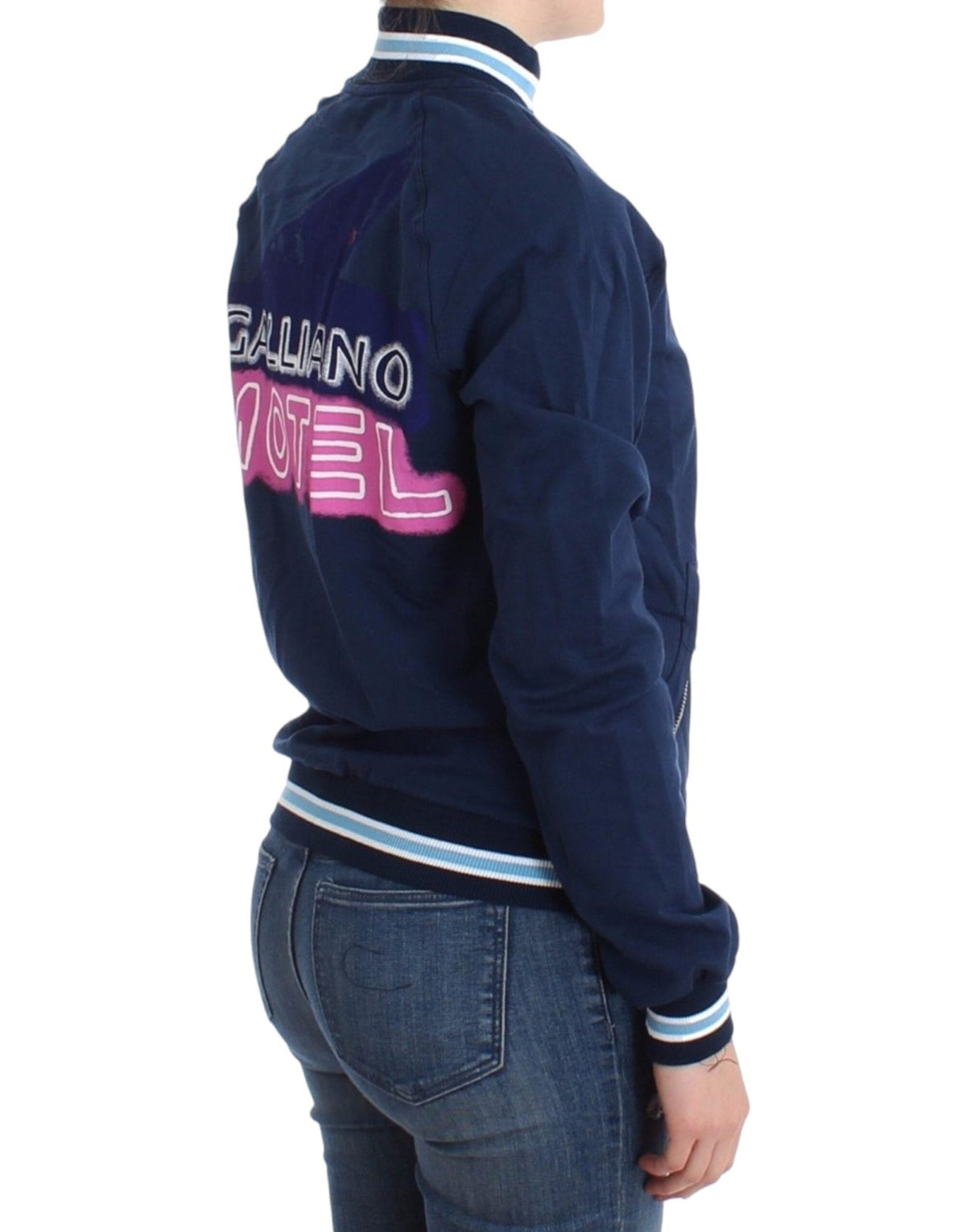 Blue zip cotton cardigan - X excelência