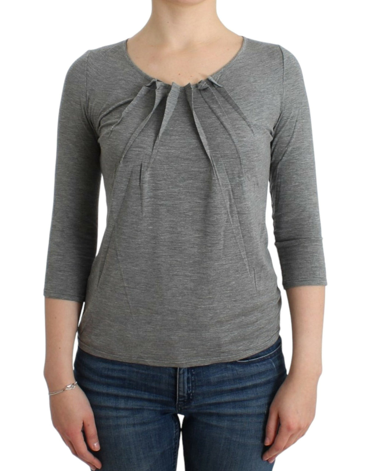 Gray 3/4 sleeves jumper top - X excelência