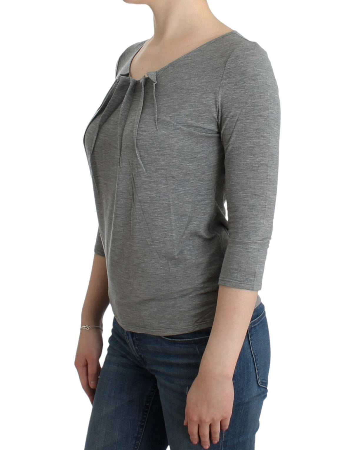 Gray 3/4 sleeves jumper top - X excelência