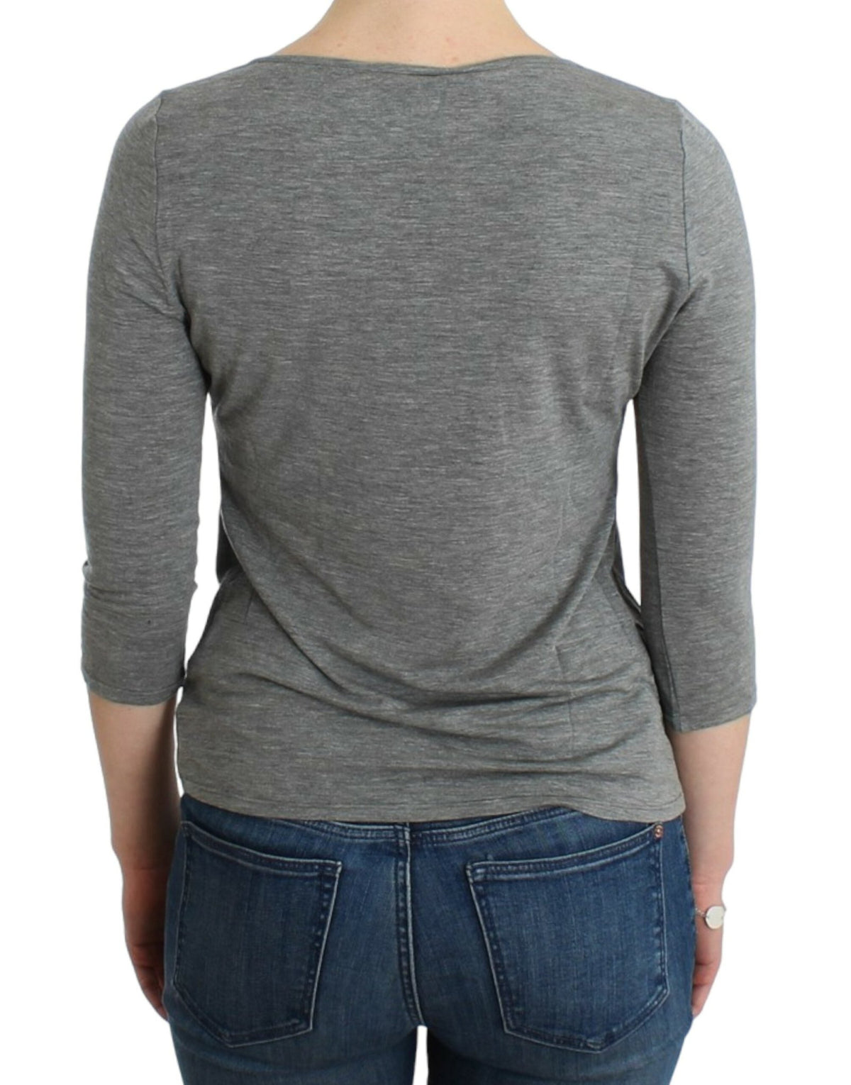 Gray 3/4 sleeves jumper top - X excelência