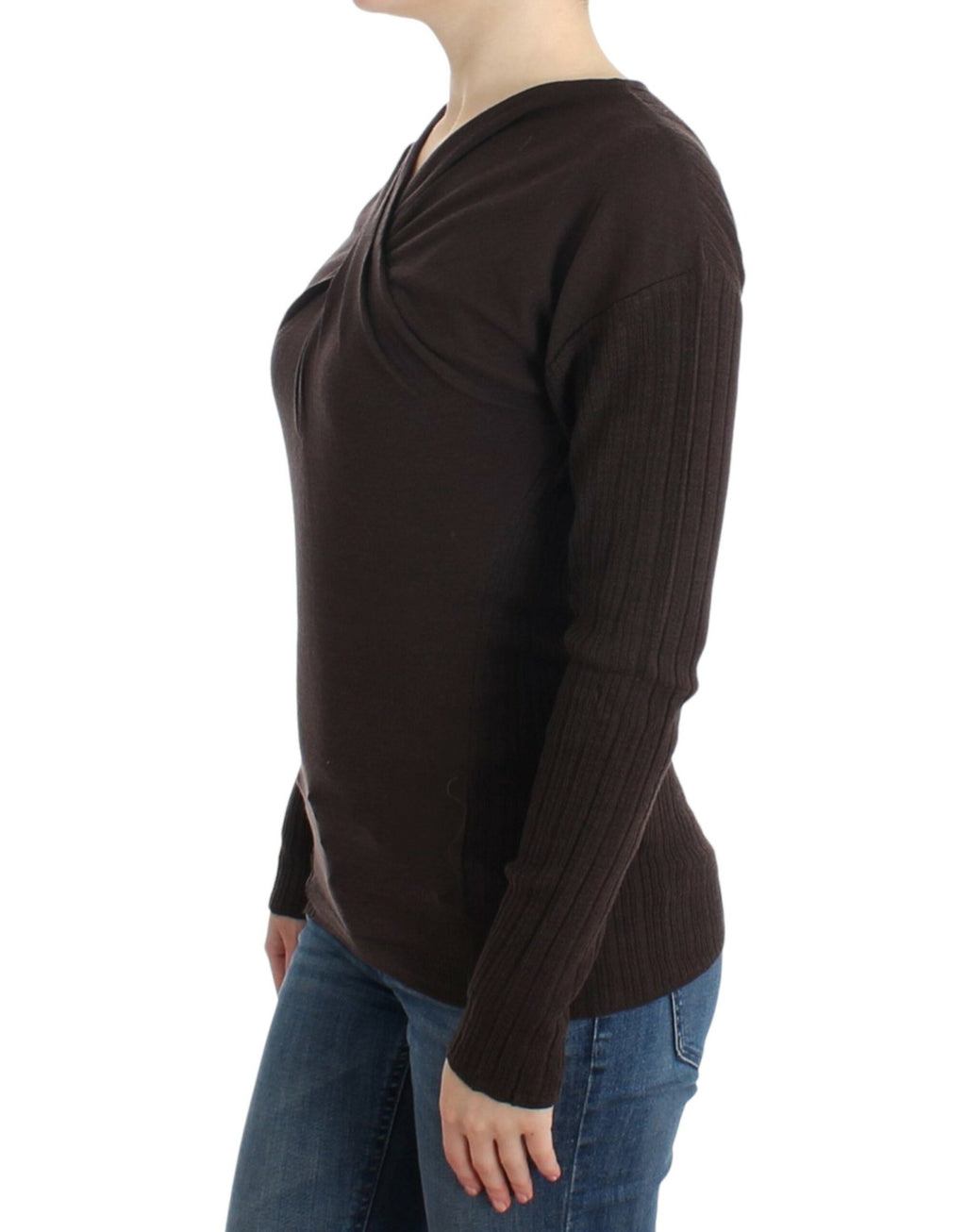 Brown knitted wool sweater - X excelência