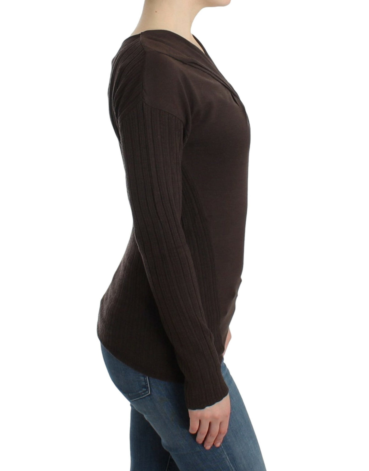 Brown knitted wool sweater - X excelência
