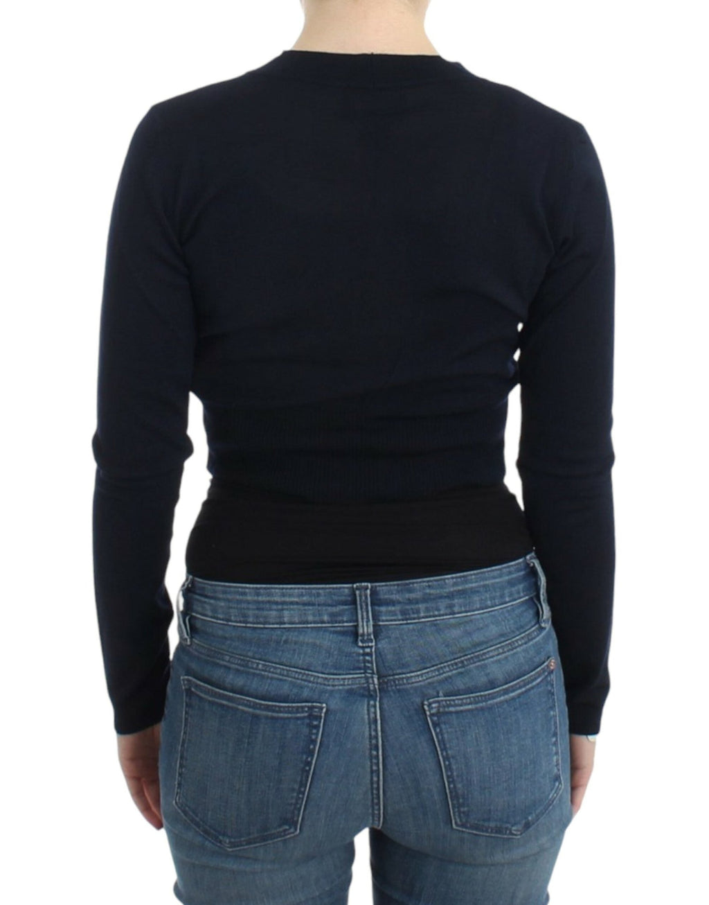 Black cropped wool cardigan - X excelência