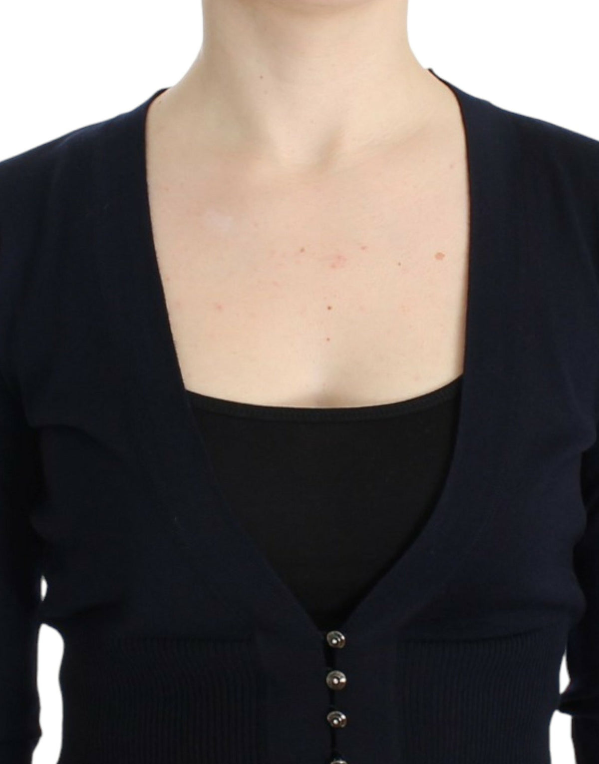 Black cropped wool cardigan - X excelência