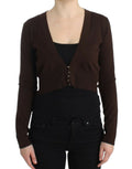 Brown cropped wool cardigan - X excelência