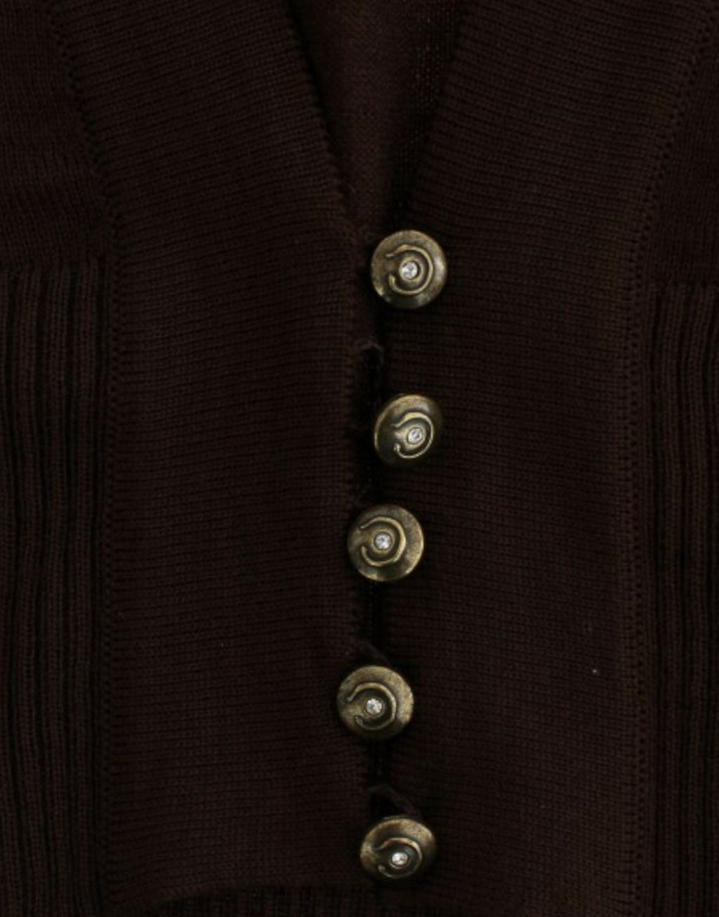 Brown cropped wool cardigan - X excelência