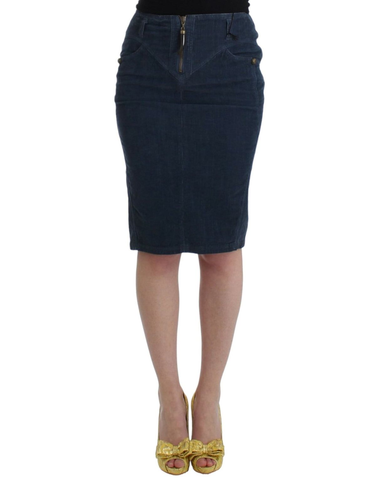 Blue corduroy pencil skirt - X excelência