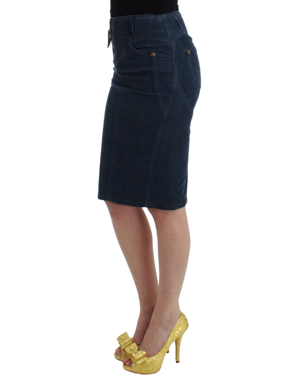 Blue corduroy pencil skirt - X excelência
