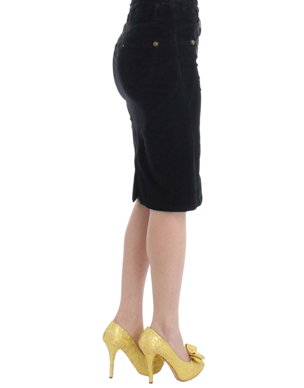 Black Corduroy Pencil Skirt - X excelência