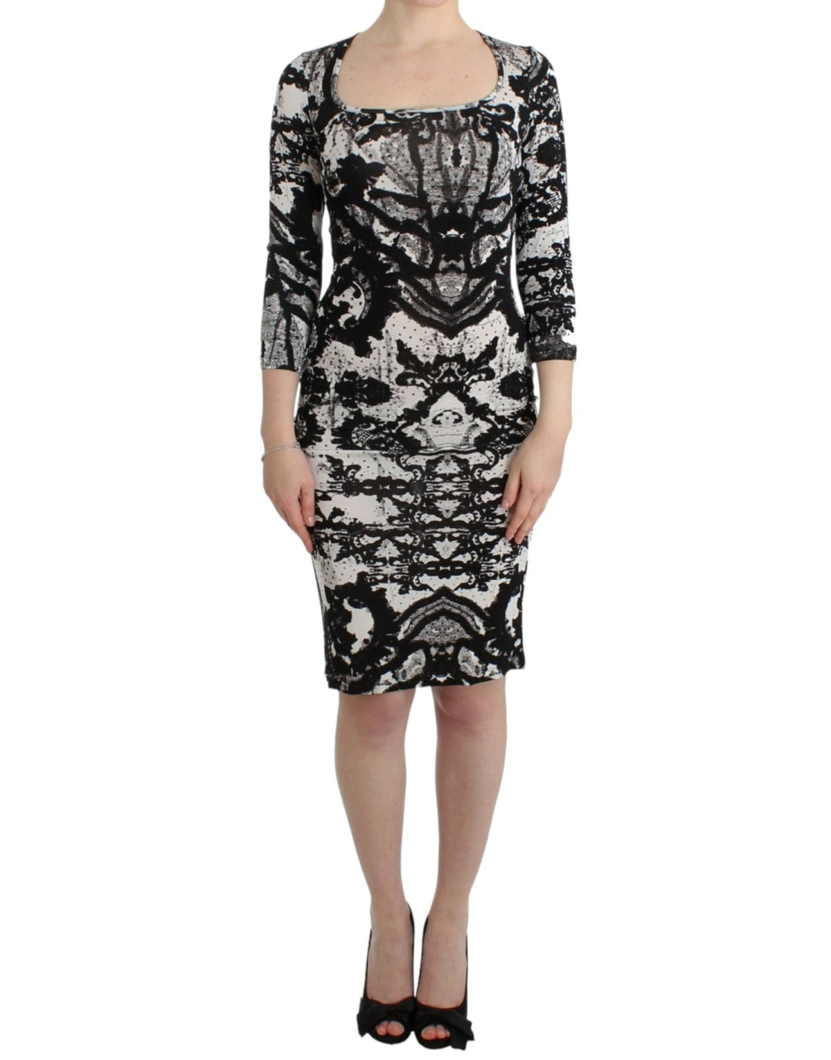 Black Printed Sheath Dress - X excelência