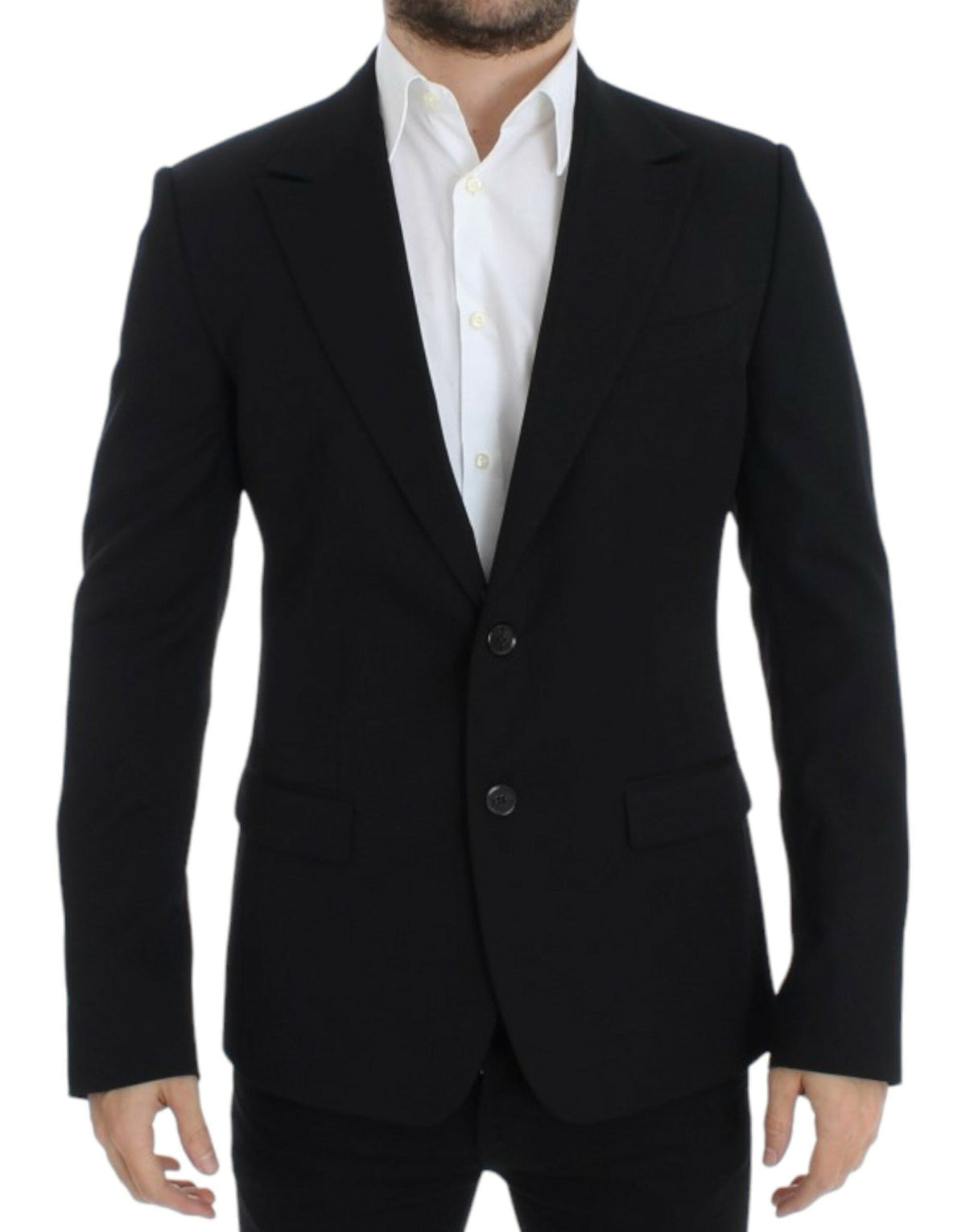 Black wool slim fit blazer - X excelência