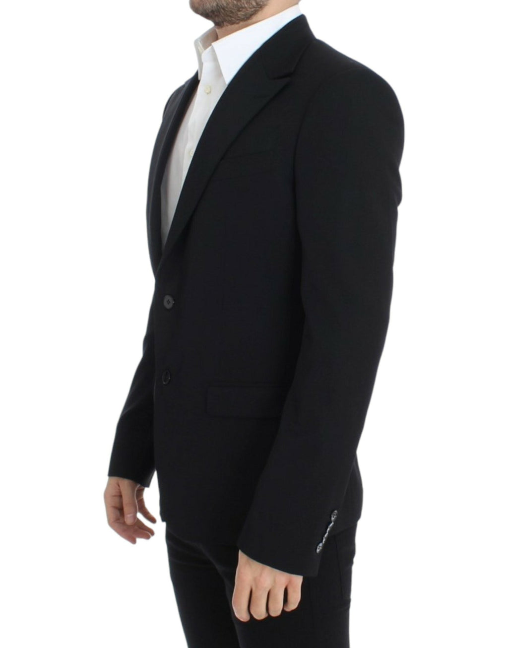 Black wool slim fit blazer - X excelência