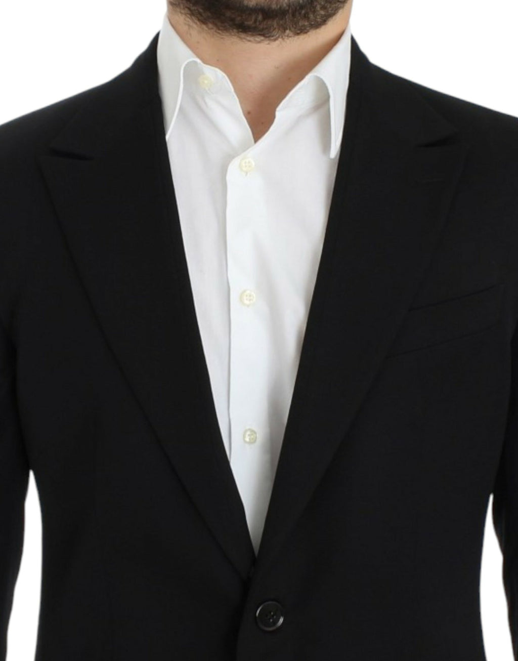 Black wool slim fit blazer - X excelência