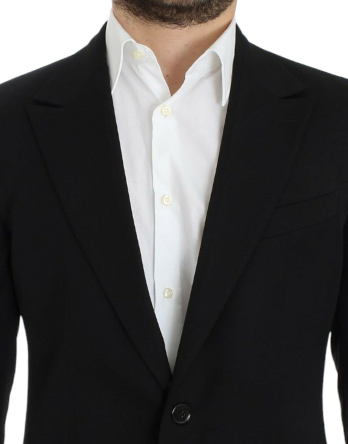 Black wool slim fit blazer - X excelência