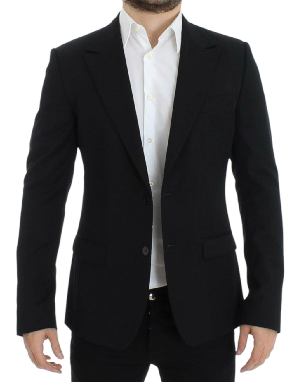 Black wool slim fit blazer - X excelência