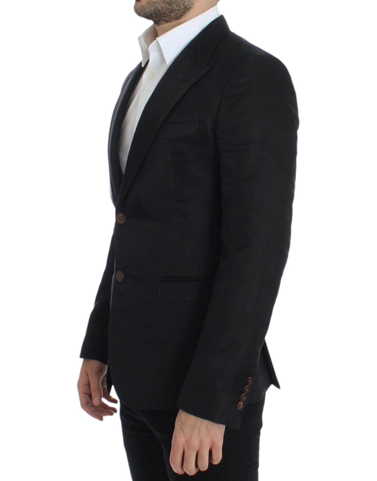 Black silk slim fit blazer - X excelência