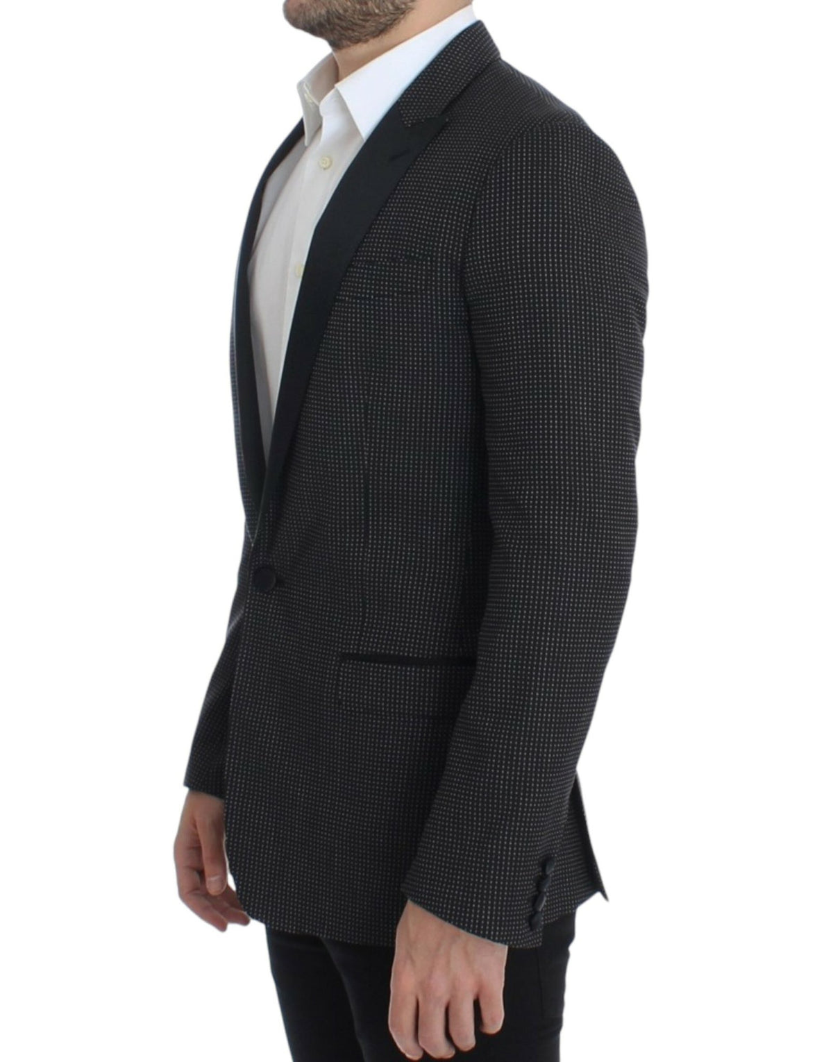 Dark Gray Wool Silk Slim MARTINI Jacket Blazer - X excelência