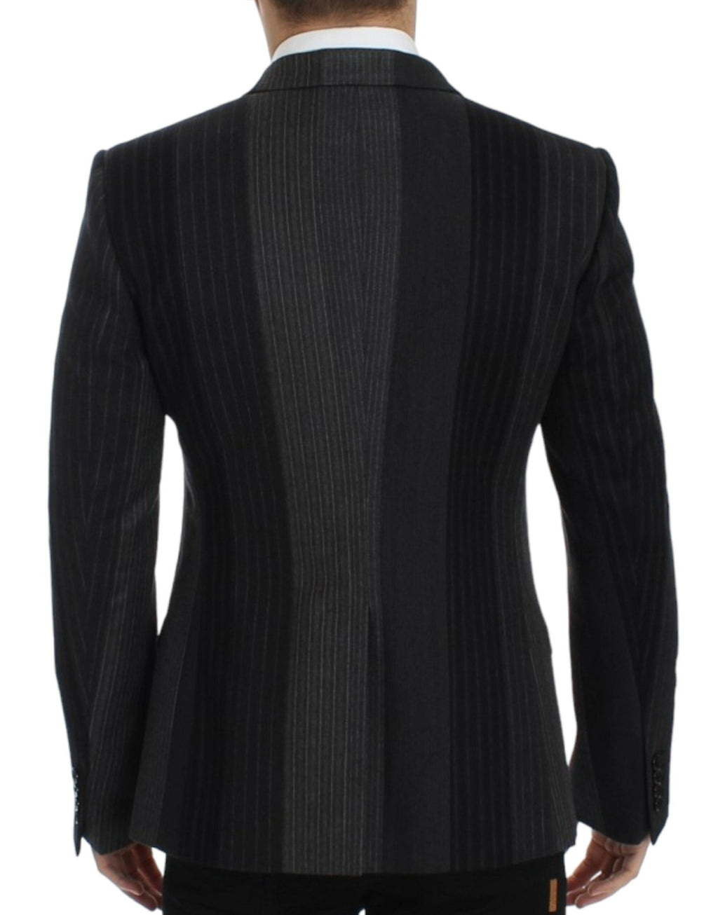 Gray striped wool stretch blazer - X excelência