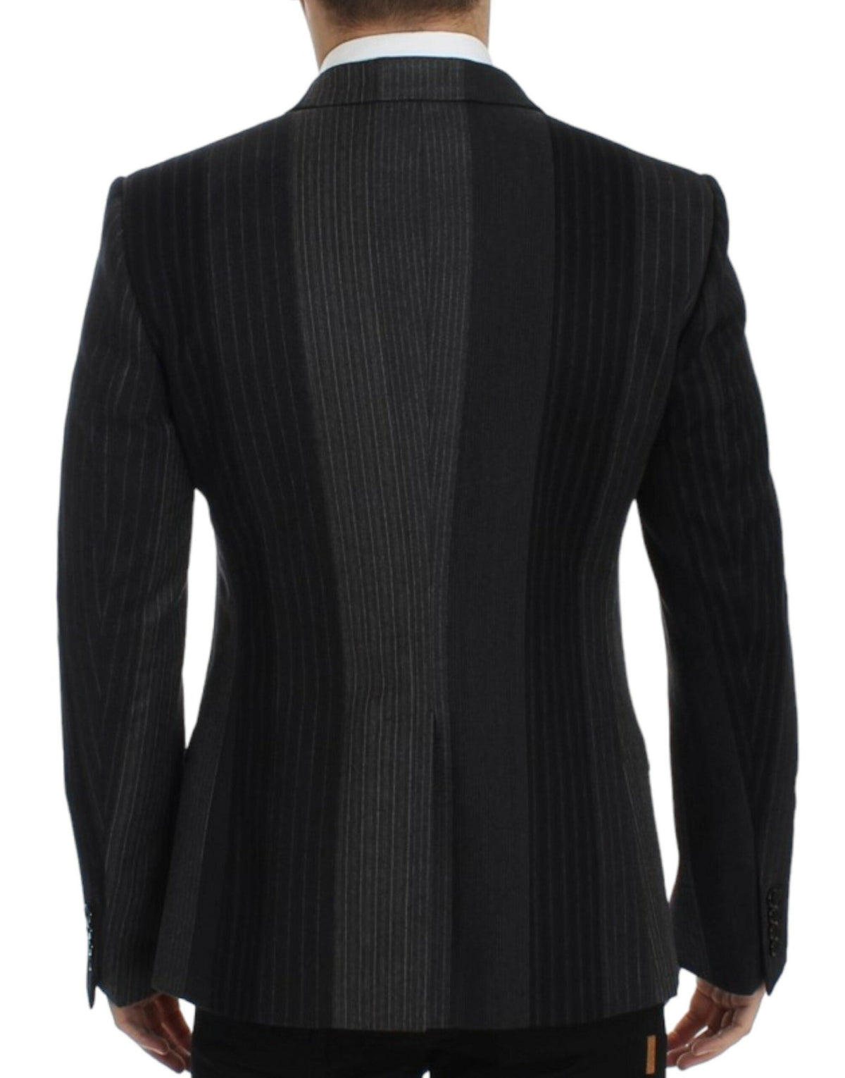 Gray striped wool stretch blazer - X excelência