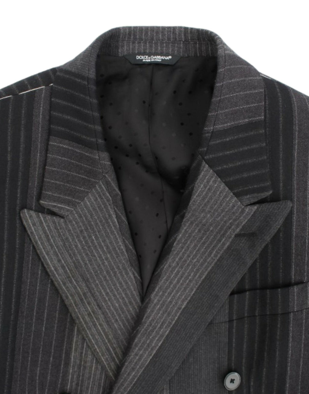 Gray striped wool stretch blazer - X excelência