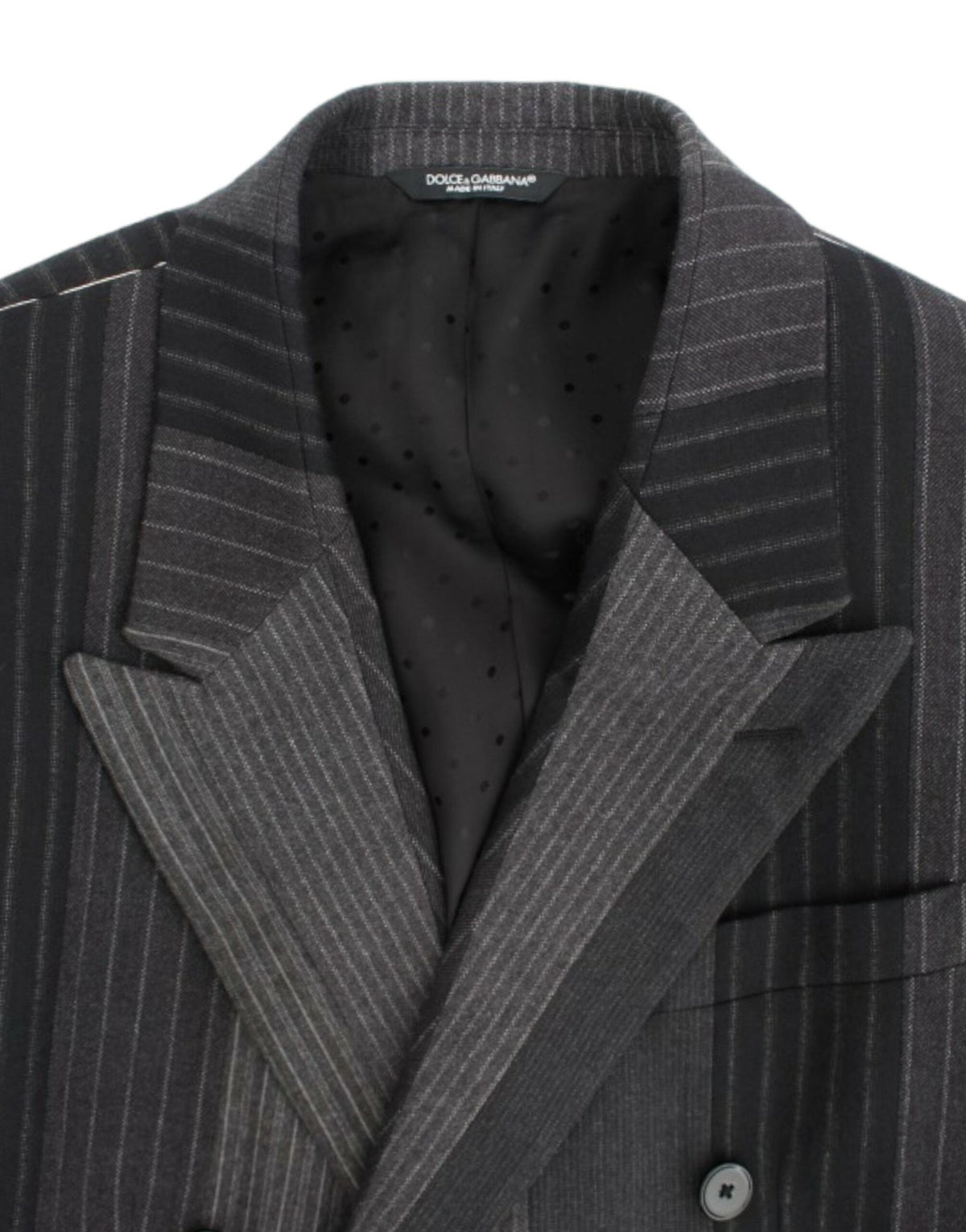 Gray striped wool stretch blazer - X excelência
