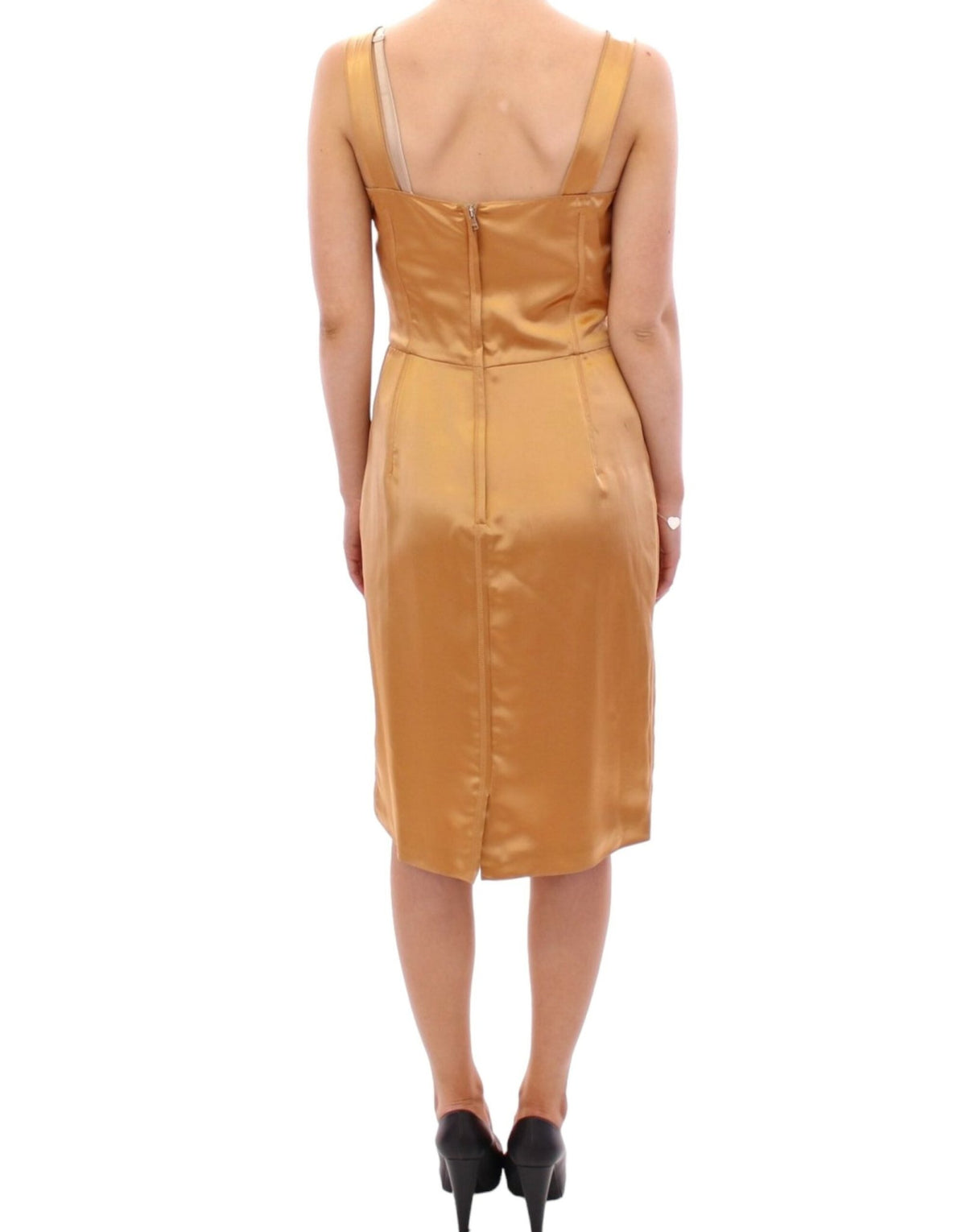 Bronze silk sheath dress - X excelência
