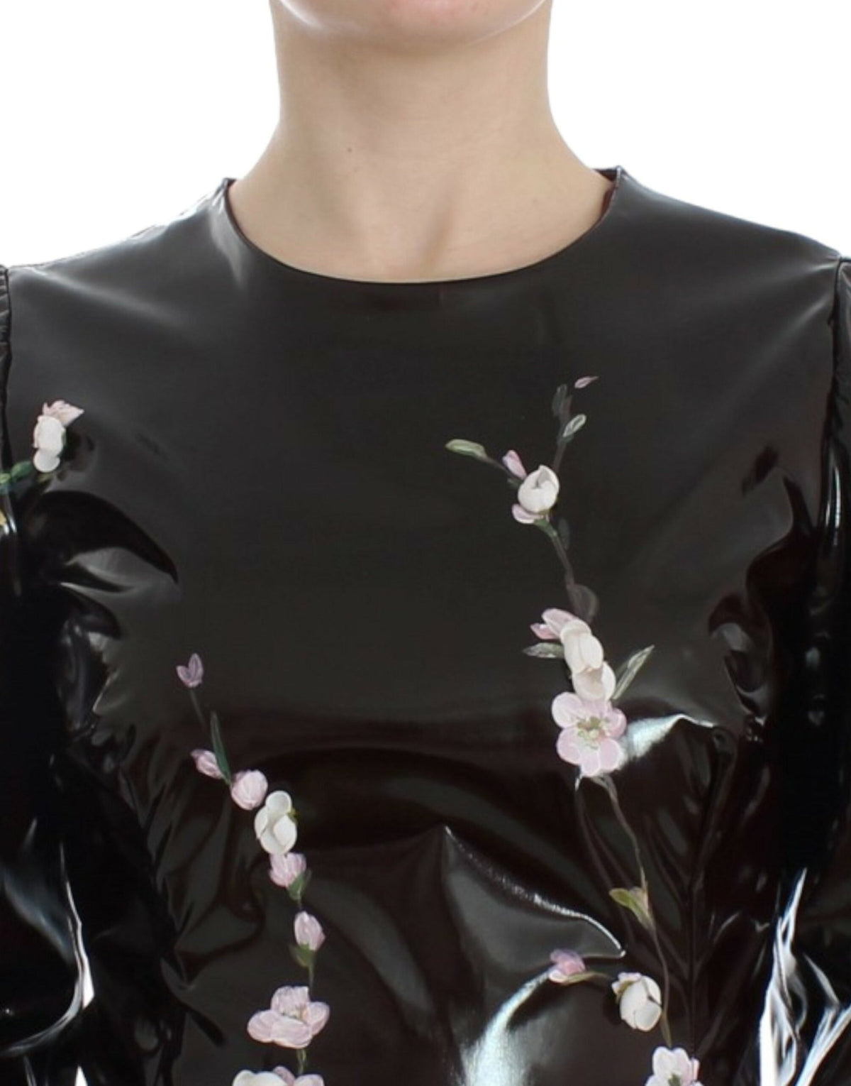 Black floral 3/4 Sleeve sheath dress - X excelência