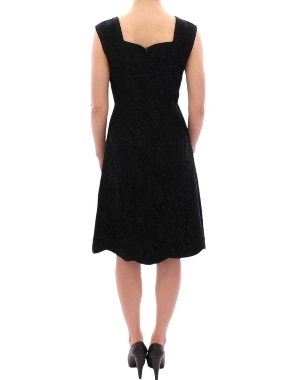 Black floral lace sicily runway dress - X excelência
