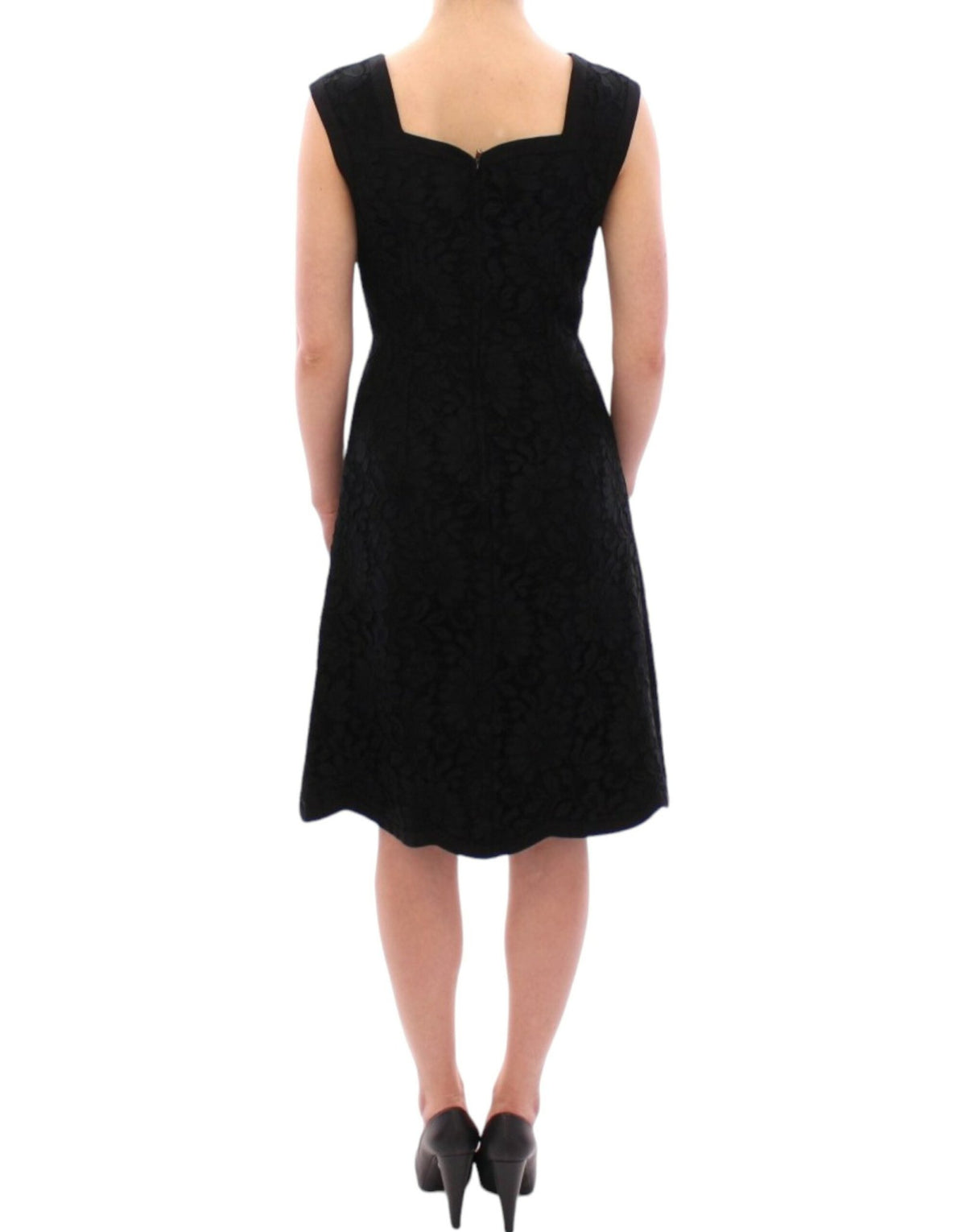 Black floral lace sicily runway dress - X excelência