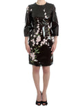 Black patent floral HANDPAINTED dress - X excelência