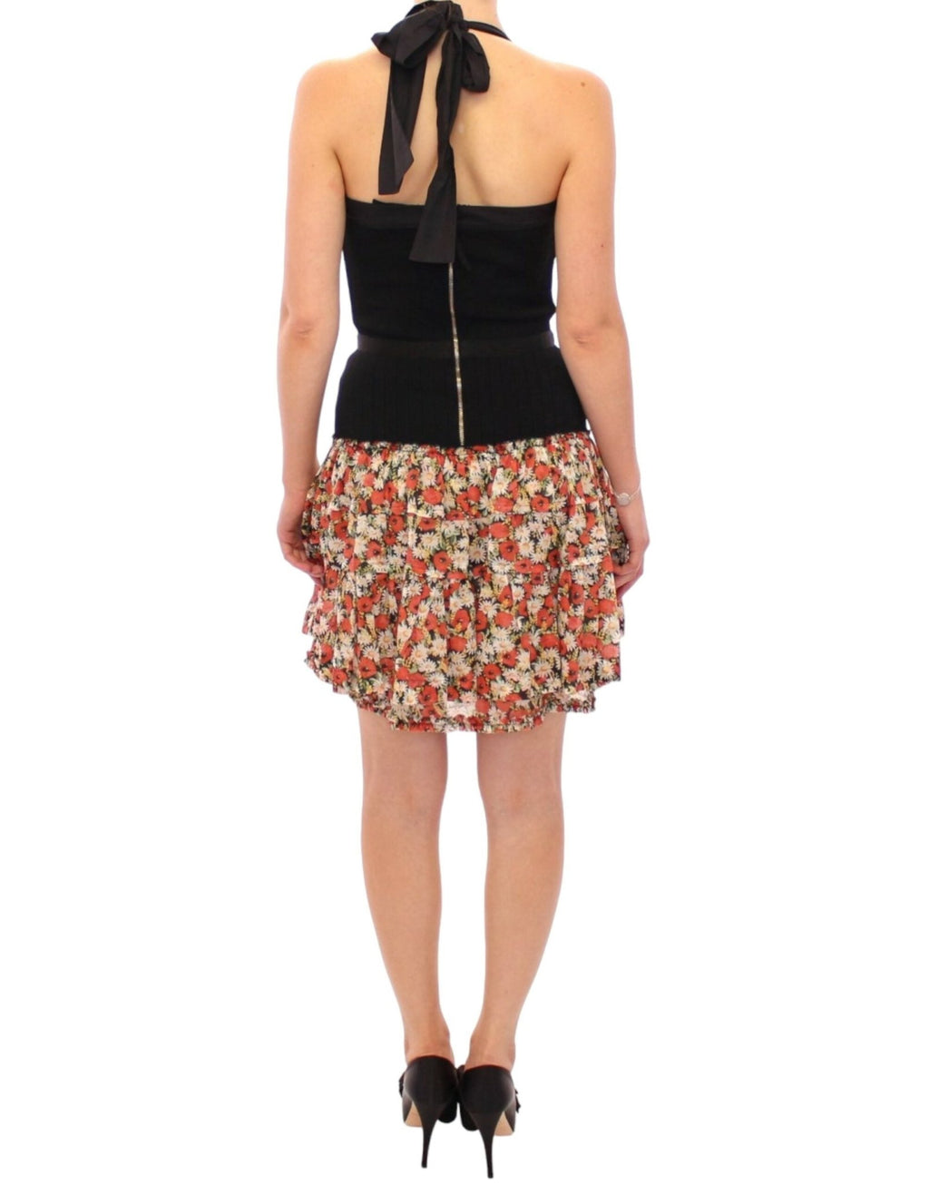 Multicolor floral bubble halterneck dress - X excelência
